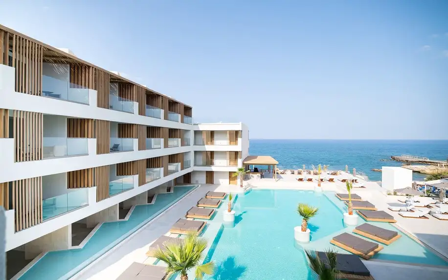 Akasha Beach Hotel & Spa, Kréta, Dvoulůžkový pokoj s výhledem na moře, letecky, polopenze