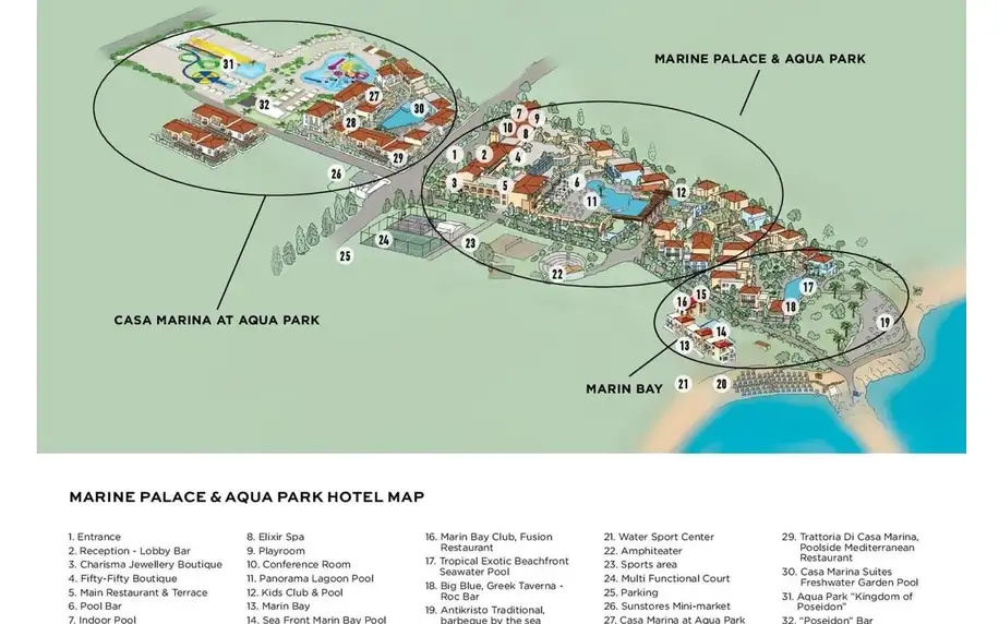 GRECOTEL Marine Palace & Aqua Park, Kréta, Rodinné apartmá s bočním výhledem na moře - Marine Bay, letecky, all inclusive