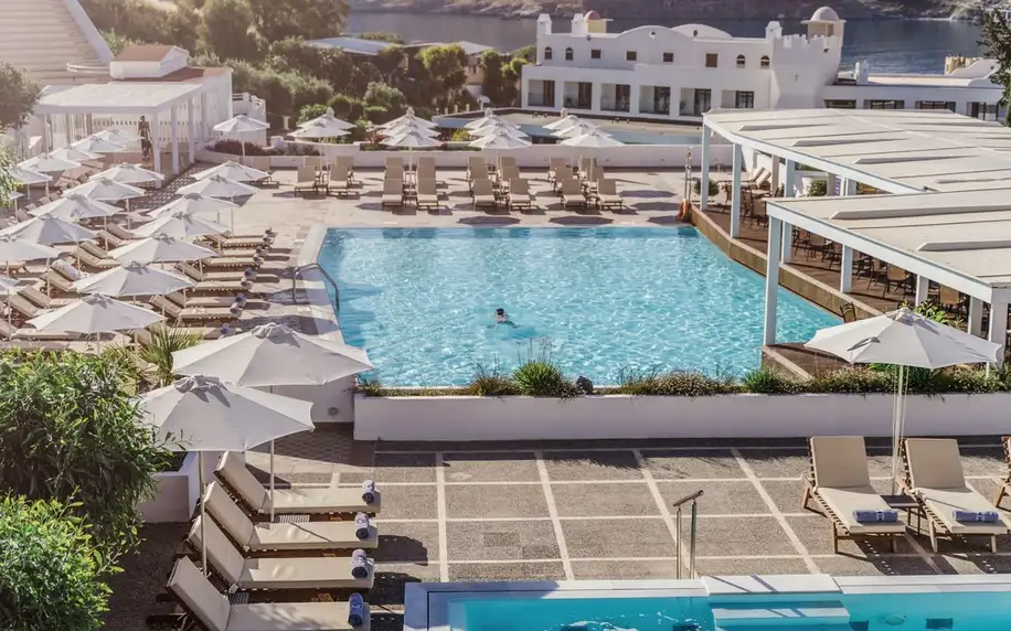 Lindos Village Resort & Spa, Rhodos, Dvoulůžkový pokoj s výhledem na moře, letecky, polopenze