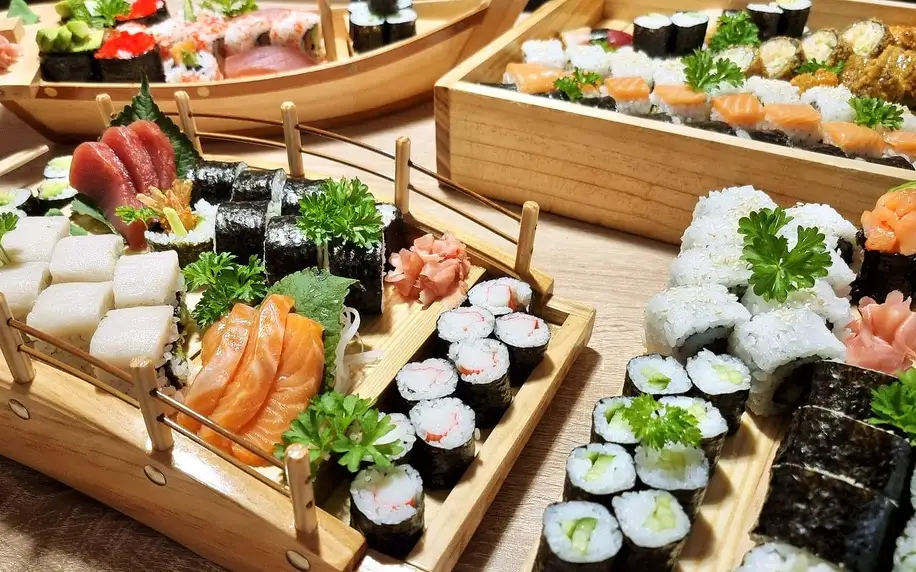 Otevřený voucher na sushi, asijské jídlo, bufet i nápoje