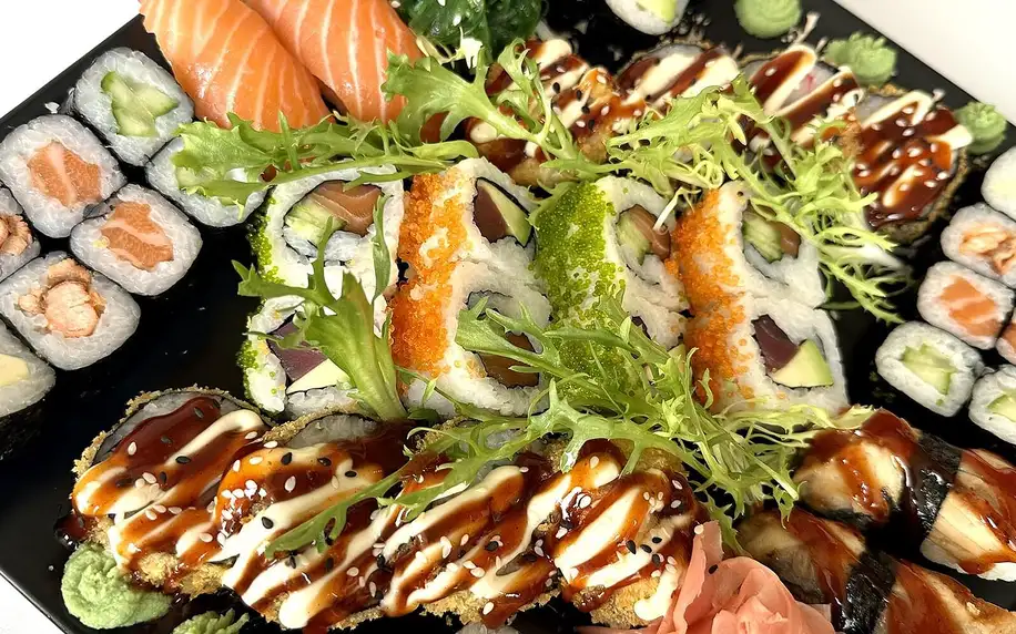 Sushi sety: 24-52 ks s okurkou, avokádem i rybami