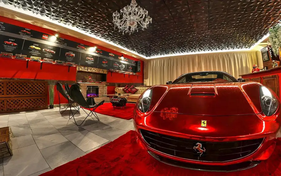 Apartmán s vozem Ferrari, wellness a herní konzolí