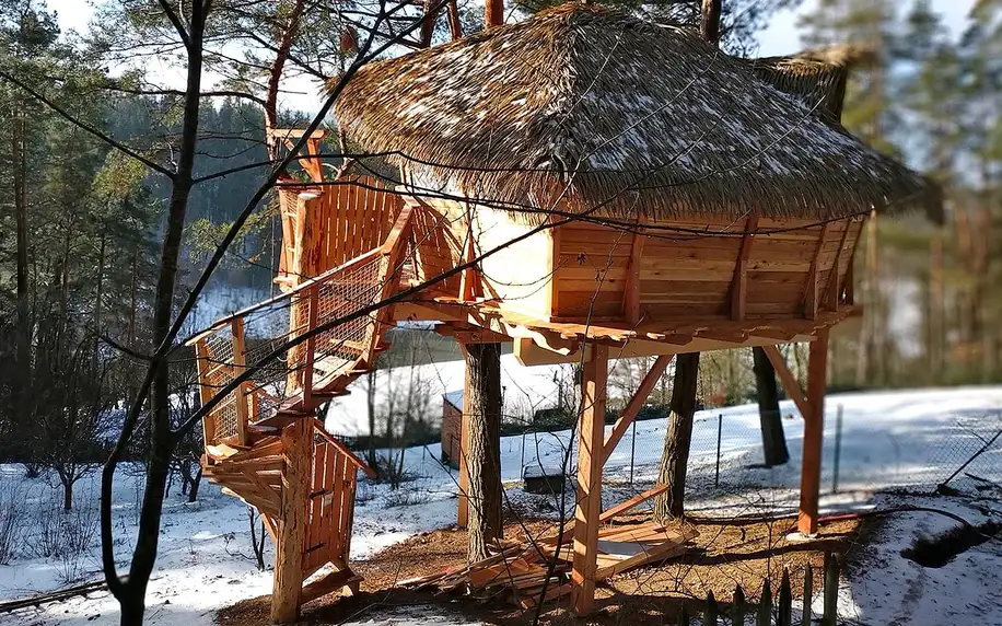 Treehouse Stvořidla: gril, koupací sud i wellness