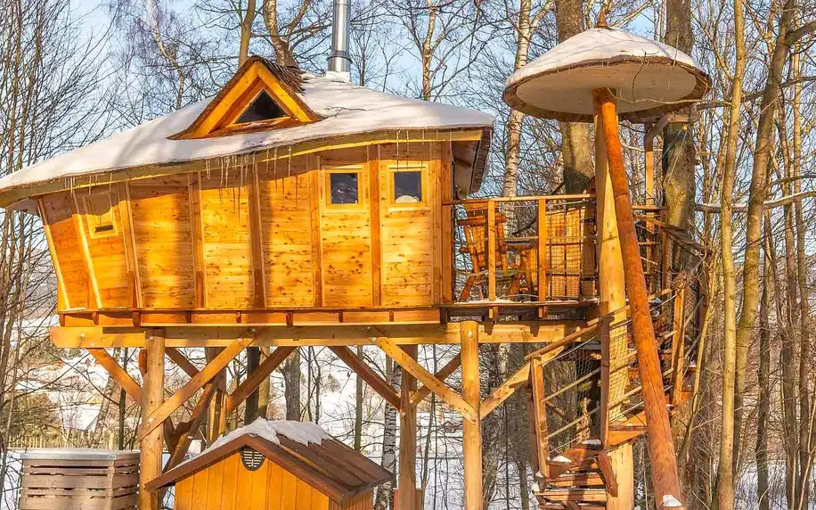 Treehouse na Dolní Moravě s privátním wellness